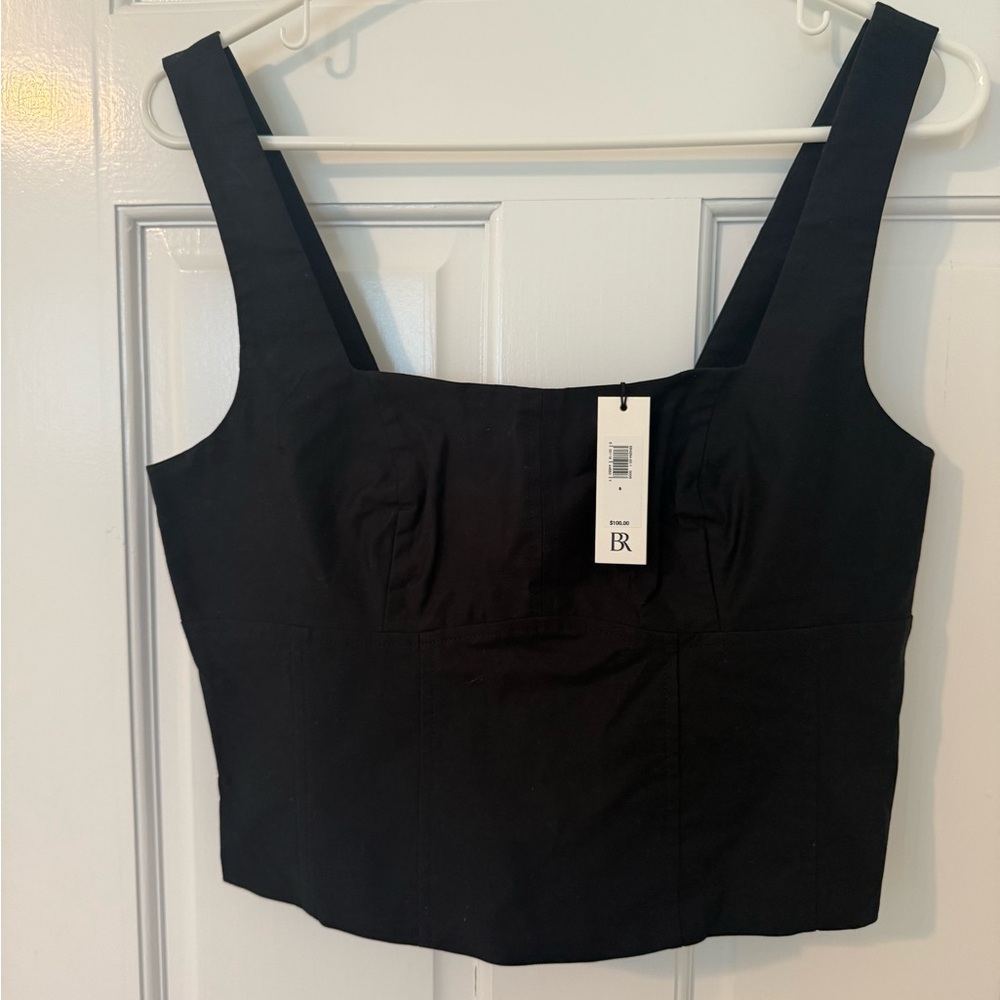 Banana Republic Women's Black Sleeveless Corset Cropped Top NWT Size 6